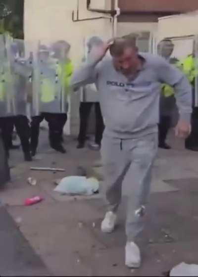 A moment of slapstick genius from yesterdays Southport riot