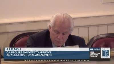 OH committee erupts as the GOP chair prevents 100+ people from testifying against making citizen ballot measures more difficult. The bill would help prevent reproductive rights from being enshrined in the state constitution. OH State Rep. Russo (D) 