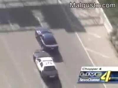 Car does TWO J-turns after PIT maneuver.