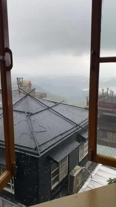 View from a teahouse in Jiufen, Taiwan. This town was the inspiration for the Spirit World town in “Spirited Away”