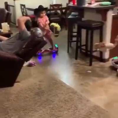 Two Girls Flawlessly Ride Hoverboard Like Professionals