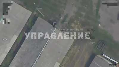 X-post: Larger video of hangars being hit in Postolnoye several days ago with unidentified ukrainian MLRS hit claimed.