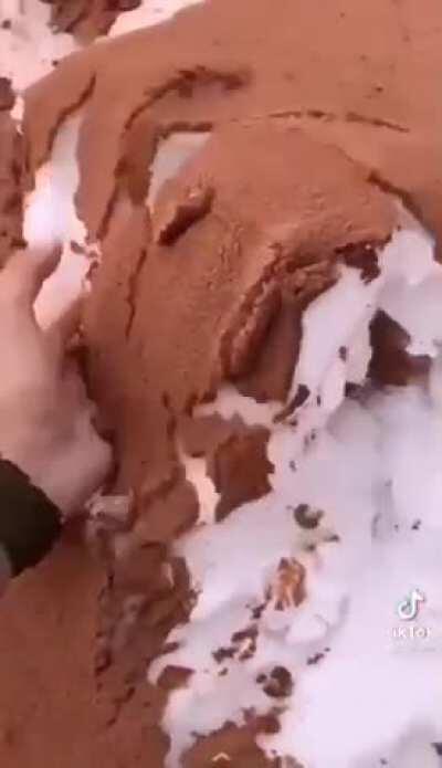 Snow then Desert dust ,imagine Chocolate ice cream, Saudi Arabia