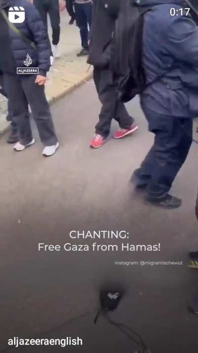 Zionist animals literally assaulting and slamming to the ground a woman for wearing a keffiyeh