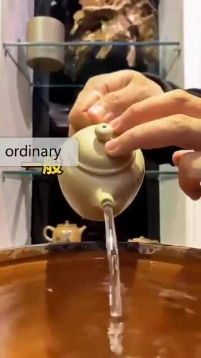 Comparison of tea pot spout flow