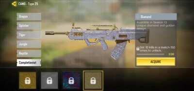 Diamond camo on all the guns available in the test server