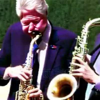 Bill Clinton on the sax