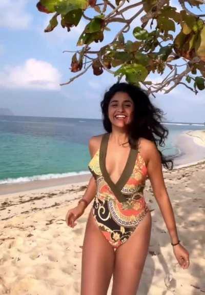 Aakanksha Monga in new swimsuit, revealing her jiggly breasts, thighs and ass