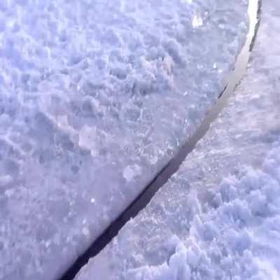 Amazing spinning ice island!