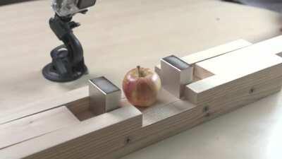 An Apple Nopes Out When Neodymium Magnets Collide