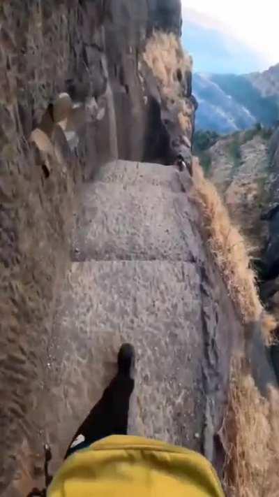 A guy showing us what it feels like trekking on Kalavantin Durg, which is a 2,250 ft (686 m) high summit located in the Western Ghats in the district of Maharashtra, India.