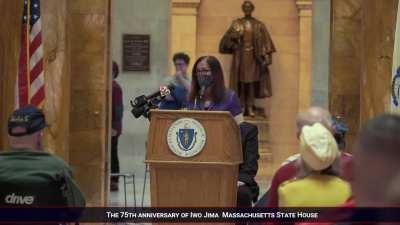 Joel and Ellie spotted photobombing inside the Massachusetts Capital Building