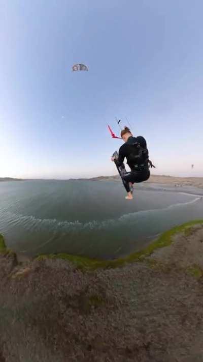 Liam Whaley with kiteboarding skills