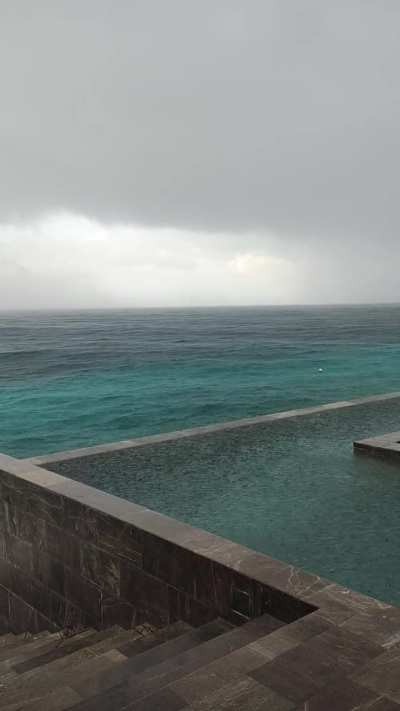 Rain at Cozumel island in Mexico