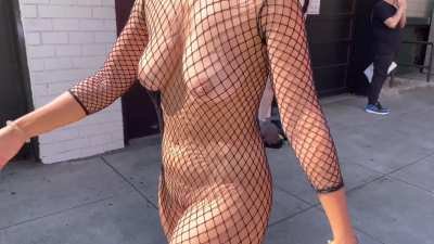 what would you do if you saw me wearing just a fishnet in public
