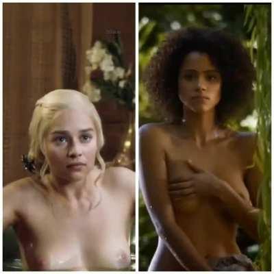 Emilia Clarke and Nathalie Emmanuel Game of Thrones