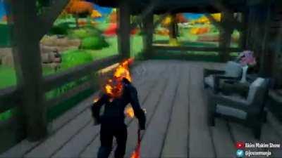 Ghost Rider Skin Gameplay (with Glider, Pickaxe, Back Bling and Wrap)