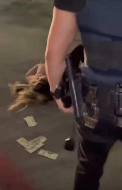 Cop slams woman so hard she turns into a slot machine…