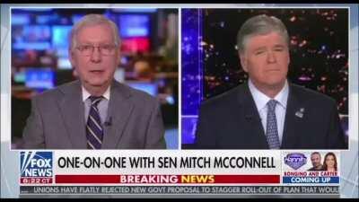 Mitch McConnell bragging out how he blocked Obama’s administration for two years, then proceeds to laugh like a southern Emperor Palpatine. Fair is fair Mitch.