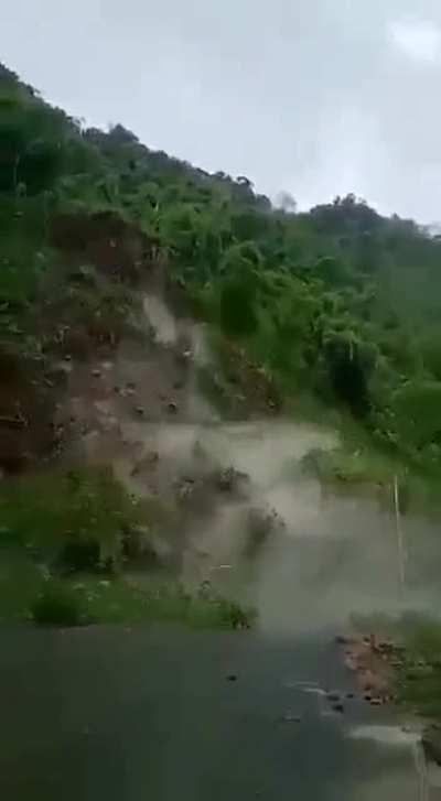 Landslide in Mizoram, North East India