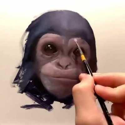 Nice painting of monkey