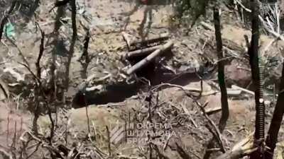 Ukrainian artillerymen of the 3rd OShBr hit enemy observation post and accumulation point of Russian soldiers in Kharkiv area (June 2024)