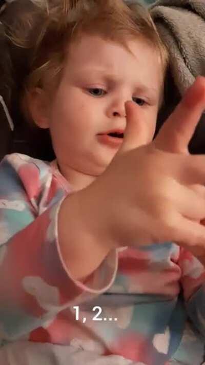 My almost 2 year old is learning to count.