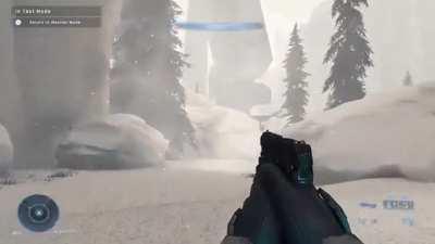 Fragmentation with snow in Halo Infinite's Forge