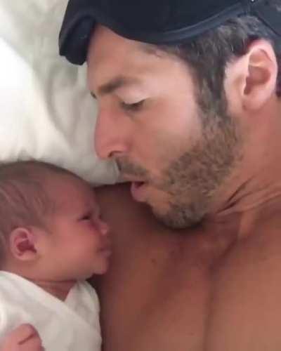 The way this father stops his crying baby