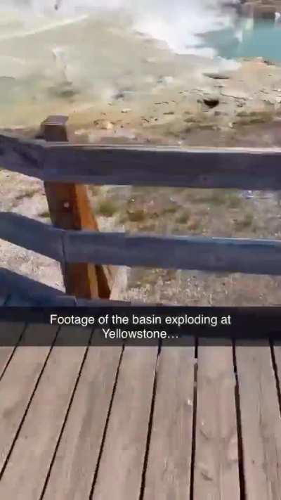 Yellowstone geyser basin explosion