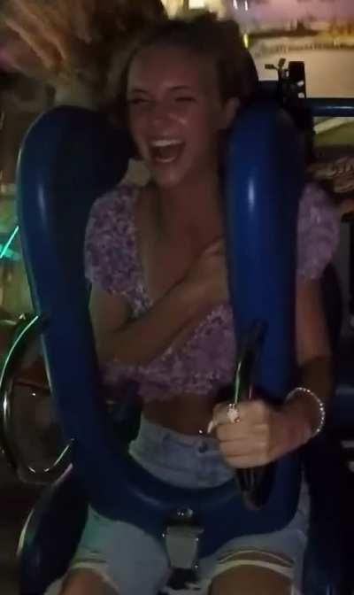 Boob slip by the wind SLINGSHOT