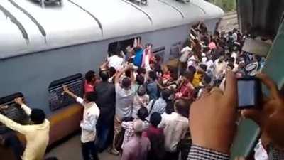 Rush hour in Mumbai,India