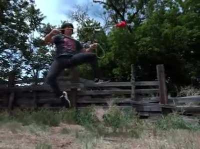 Todd Robins Scorpion Mortal Kombat rope dart trick shots