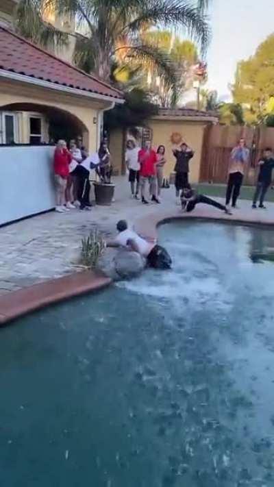 To flip over the pool.