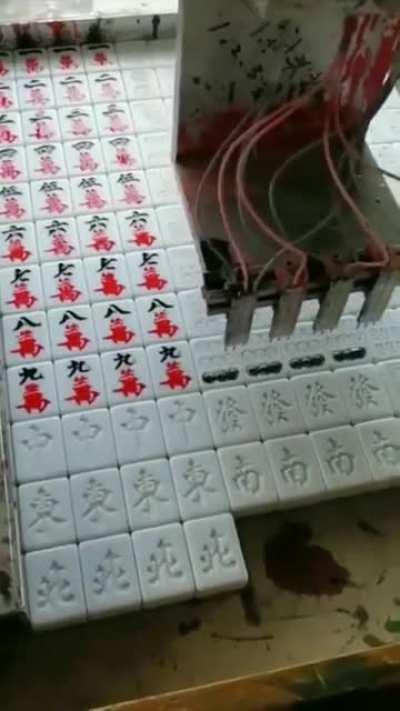 Inking Mahjong tiles