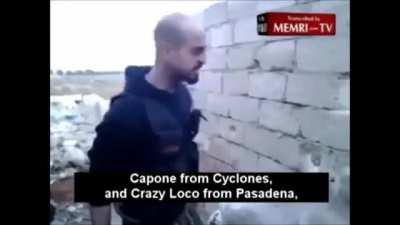 Two deported Los Angeles Gang members from the Armenian Power and Sur-13 Gangs fighting for Assad within Hezbollah units give a shout out to their 