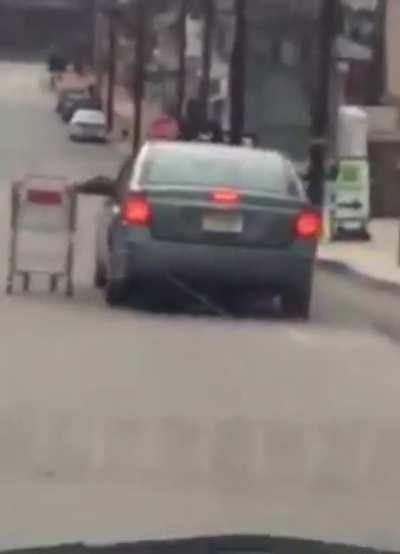 Well, that’s one way to return a shopping cart