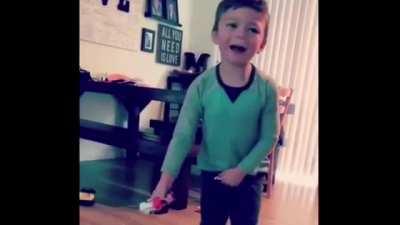 Kid shoots himself in the crotch then wiggle dances