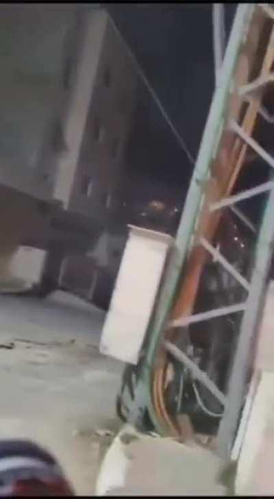 In correlation to my previous video: Here's more footage from the incident of the Hamas fighter attempted storming of a city checkpoint in Hebron last night on a wheel loader. Israeli police and IDF thwarted the attack.