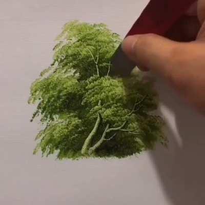 The way he draws the tree