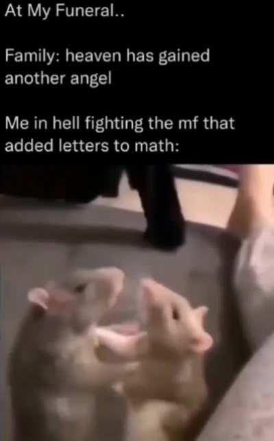 Letters ruined maths