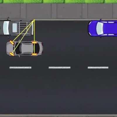 This illustration of parallel parking of a car.