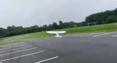 My homemade rc plane last flight lol