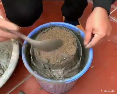 Making a cement stove