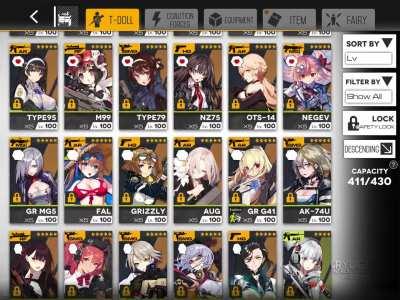 After close to 5 years I finally max leveled every T-Doll (and Collab chars i was able to get)