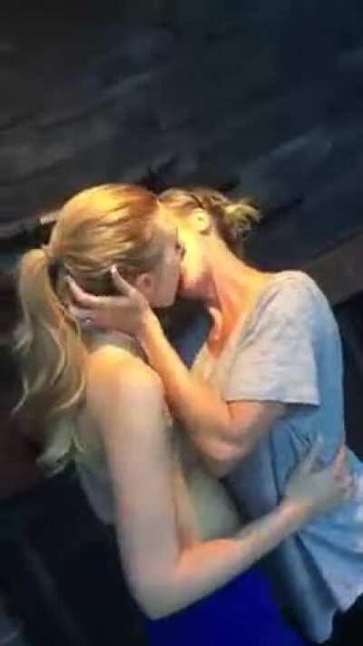 MILF and Teen making out