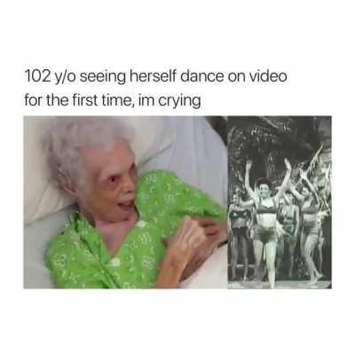 102-year-old seeing herself dance on video for the first time