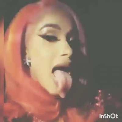 Cardi has the GOAT Tongue