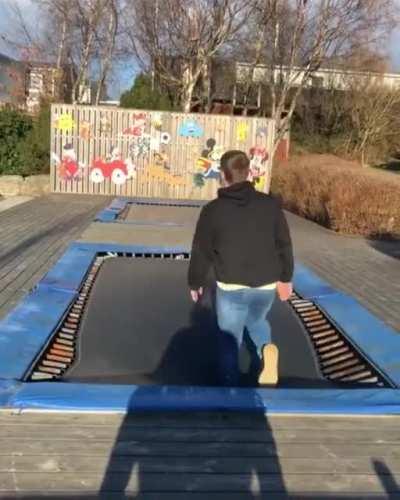 To backflip on a trampoline