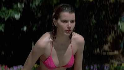 Geena Davis - see-thru &amp;amp; pokie plots in 'Earth Girls Are Easy'